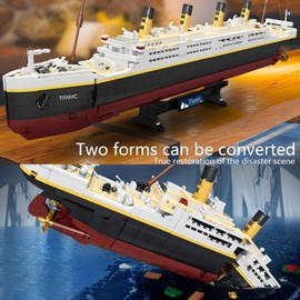 NDZUI Titanic Building Blocks Set, Toy Ship Model Kit, Building Bricks Sets for Adults or Kids 6 Year Old, Compatible with Major Brands, 2022 Pieces Gift for Christmas Boys Girls Adults (2022pcs)