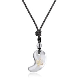 COAI Four God Beasts Gold Carving Crystal, Perfect for Home Evil Protection Magatama Amulet Pendant/Necklace, Adjustable Length, Men's, Women's,, onyx, Onyx