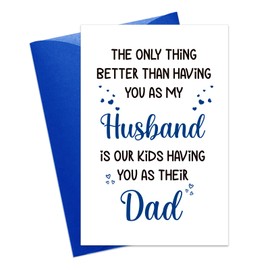 GMEMNOV Funny Fathers Day Card for Husband - Fathers Day Card from Wife Sweet Husbands Birthday Cards The Only Thing Better Than Having You As A Husband