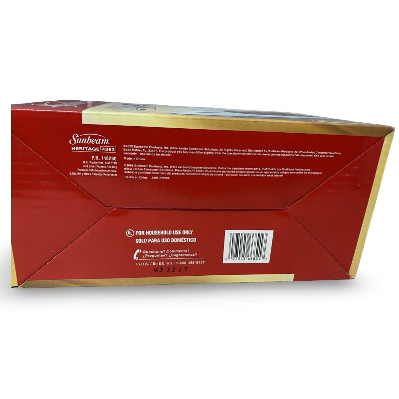 Sunbeam Heritage 4263 Iron Vintage-Style Auto-Off Steam Red White