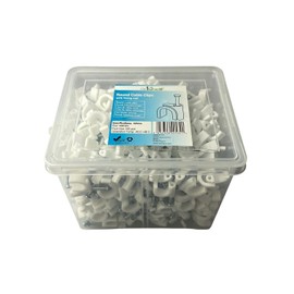 500 x 10mm Round White Cable Clips