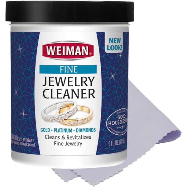 Weiman Fine Jewelry Cleaner Liquid with Cleaning Brush – Restores