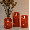 danip red LED flameless Candle with Embedded Star String, 3-Piece