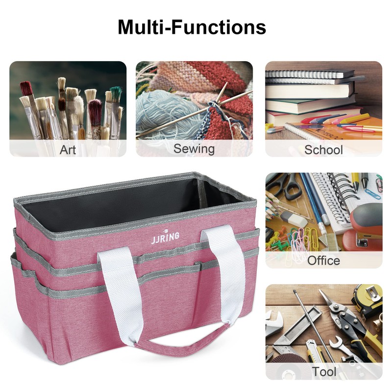 JJRING Craft Organizer Tote Bag, Art Storage Caddy with Multiple