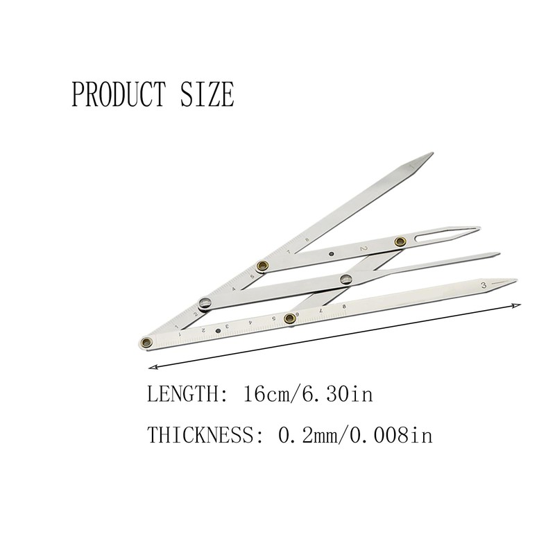 Eterspr Eyebrow Ruler, Silver Cut, Stainless Steel Eyebrow Measuring Ruler,