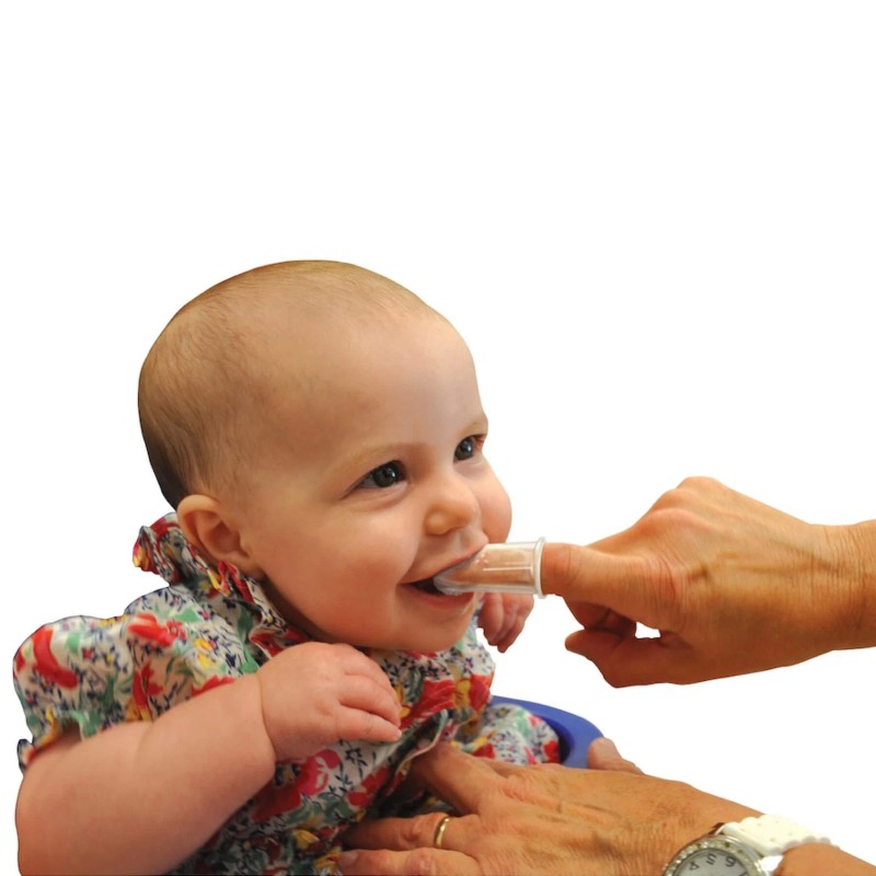 Brilliant Baby Finger Toothbrush Gum Massager and Teether Brush for