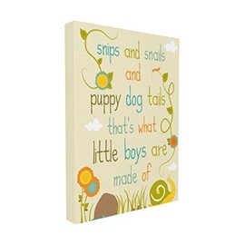 The Kids Room by Stupell Snips and Snails and Puppy Dog Tails Textual Canvas Art, 16" x 20"