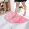 CHENSHUO Semi Circle Bathroom Floor Rug, Chenille Bathroom Rug Mat,