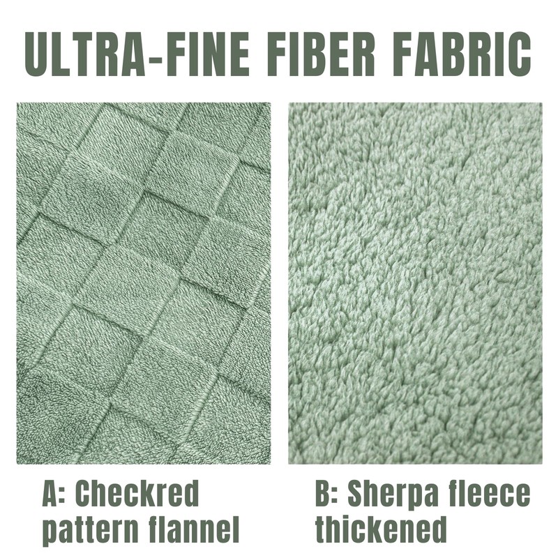 Fleece Throw Blanket for Sofa - Soft Checkered Single Blankets