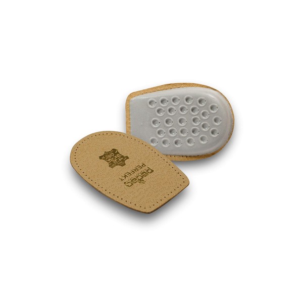Pedag Perfect Shock Absorbing Heel Pads, Vegetable Tanned Leather and Latex Rubber, Tan, Large (W11-13 M8-10 EU 41-43)