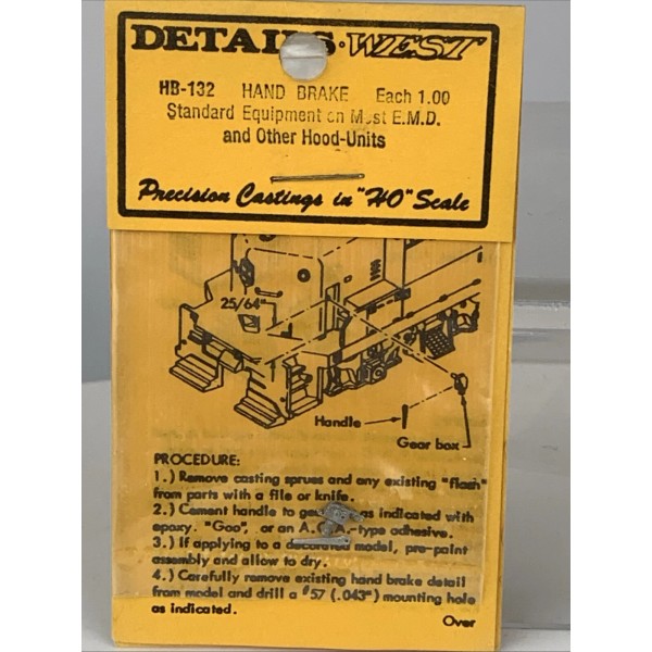 Details West HB-132 HO Scale Hand Brake Standard Equipment on