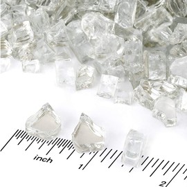 Skyflame High Luster 10-Pound Regular Fire Glass for Fire Pit Fireplace Garden Landscaping Platinum 1/2" Size