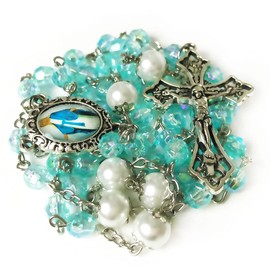 Our Lady of Grace Luminous Rosary Beads Catholic for Women,Catholic Rosary,Rosarios Catolicos Para Mujer,Catholic Gifts Women,Rosario Regalos Para Mujer,Rosary Necklace for Women, Acrylic, acrylic,