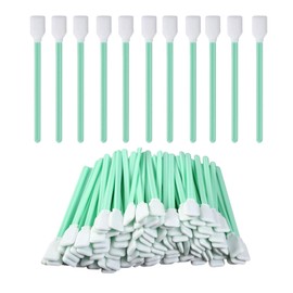 MINZHI Pack of 100 Cleaning Sticks, Cleaning Sponge Cotton Buds, Cleaning Swabs, Sponge Sticks, Suitable for Microelectronics, Optical Products, Laboratory Cleaning etc. (Green)