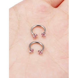 Goerhsjie F136 Titanium Horseshoe Septum Nose Lip Rings Piercings Cartilage Helix Daith Earrings Surgical Jewelry for Women Men 16g 16 g Gauge Small 8mm 5/16
