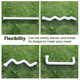 Vantency Rain Gutter Downspout Extensions, Flexible Gutter Connector Rainwater Drainage, Extendable from 21 to 60 Inches, Drain Pipe Connector Extendable for Most Residential Downspouts (White 2 pack)