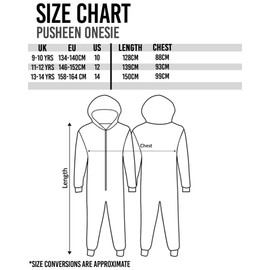 Pusheen The Cat Onesie Purr-fect For Girls | Kids Teens Pink All-Over Print Multi Brown Character OPTIONS Novelty Cat Pyjamas | Sherpa Fleece Hood with Zip 13-14 Years