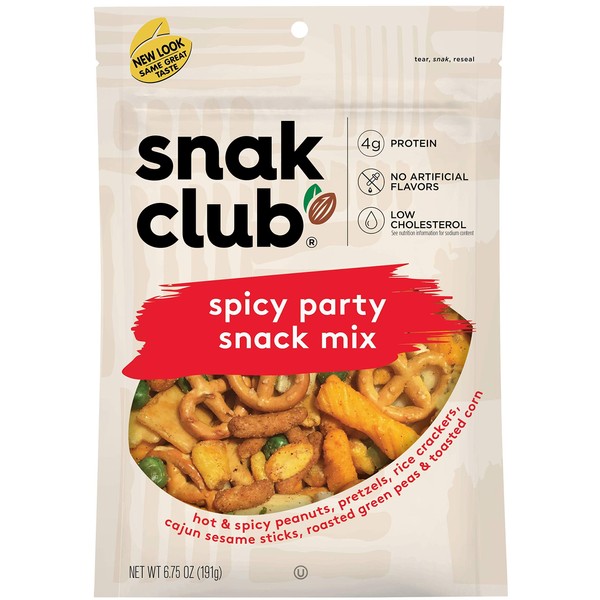 Snak Club Spicy Party Snack Mix, 6.75-Ounces, 6-Pack…