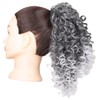 Xiaofeng Spring Curly Ponytail Hairpiece Ombre Black to White Drawstring