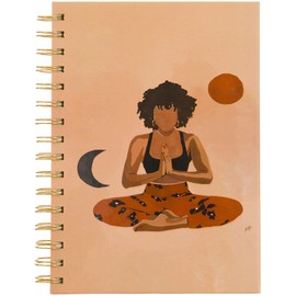 Eccolo Spiral Lined Journal Notebook, Writing Hardcover Journal, 192 White Lined Paper Pages, Namaste, Zen Inspirational Journal for Women (6x8 inches)