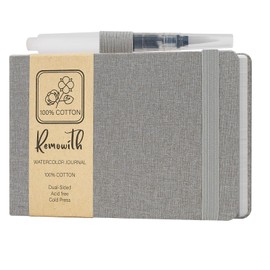 Remowith Watercolor Journal Sketchbook, 3.5" x 5.5" Sketch Books Artist Cotton Watercolor Paper Notebook, Linen Cover with Tap Water Pen, 24 Sheets 140 LB, 300 GSM for Travel Sketching On The Go Art