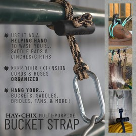 Hay Chix Horse Bucket Straps | Adjustable Bucket Hangers for Horse Stalls | Horse Show Supplies | Versatile Bucket Strap for Hanging Water Buckets, Fans, Bridles and Saddle Pads - 14 inches, Leopard