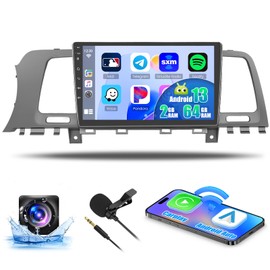 Car Stereo for Nissan Murano 2008-2014 with Apple Wireless Carplay Android Auto, 2+64G Android 13 9 inch Touch Screen Radio with GPS WiFi Bluetooth SWC FM RDS Radio EQ Mirror Link+AHD Backup Camera