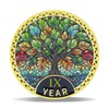 9 Year Radiant Tree Sobriety Coin – Stained Glass Light
