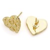 14k Gold Rough Textured Cookie Heart Shape Nugget Stud Earrings