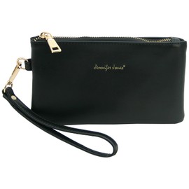 JENNIFER JONES Clutch Bag - Cosmetic Bag - Small Women's Handbag - with Removable Carry Handle, Clutch Black