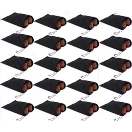 Voarge Pack of 20 Shoe Bags with Drawstring, Shoes, Boots, Dustproof Organiser, Storage Bag, Suitcase for Travel, Camping, Protect Shoes