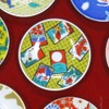 Stylish Kutani Ware Plate, Auspicious Bean Plate, Flower Karuta, Ceramic,
