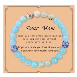 Mothers Day Gifts for Mom from Daughter Son,Aquamarine Bracelet as Mother Birthday Gifts Mama Gifts for Women Wife(Mom)