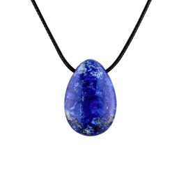 PURAJA Gemstone pendant made of real natural stone, crystal necklace with drop pendant including elegant cord band, premium healing stone/lucky stone made of high-quality minerals, Gemstone,