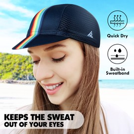 HIKENTURE Cycling Cap for Men and Women,Bike Hat with Visor Summer Sun Hat (11 Navy)