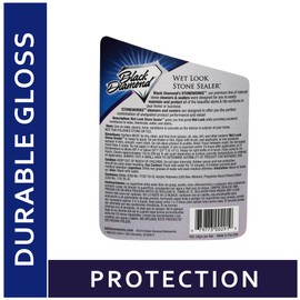 Wet Look Natural Stone Sealer. Durable, Long-Lasting Gloss Protection. Interior and Exterior Pavers, Slate, Sandstone, Travertine, Flagstone, Driveways, Garage Floors, etc. Black Diamond Stoneworks