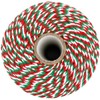Christmas Twine String Green Red and White Baker String, 2mm,100m,