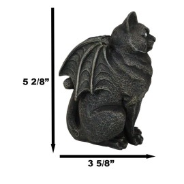 Stoic Moon Guardian Feline Cat Gargoyle Gothic Candle Holder Figurine 5.5"H