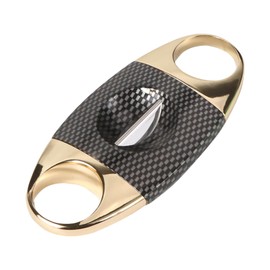 Professioneller Zigarrenschneider aus Edelstahl – Doppelklingen-Gillotinendesign, scharf & langlebig – Ideal für Zigarren mit 50-60 Ringmaß – Ergonomischer Griff mit Schlüsselring (gitter）