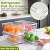 Imncya 6 Pack Stackable Pull-Out Fridge Organizer Drawers, Clear Refrigerator