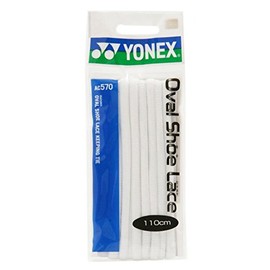 Yonex AC570 011 Oval Shoelace, White, 43.3 inches (110 cm)