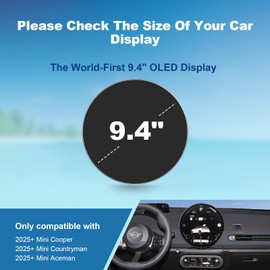 Coleya (2pcs) 2025 2026 Cooper/Countryman/Aceman Screen Protector for Mini 9.4-inch Touchscreen, 2025 Cooper 2 Door/Cooper S 4 Door/Countryman SE ALL4 Accessories High Clarity Protective Film 9.4"