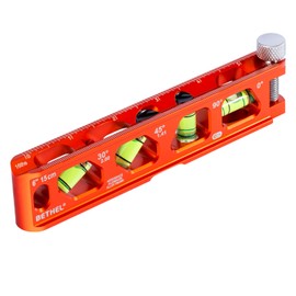 BETHEL Torpedo Level, Magnetic Conduit Level with 4 Vials, V-Groove and Magnet Track, Aluminum Alloy Construction, High Viz Orange (6 inch)
