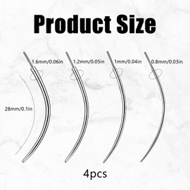 4 Stück Piercing Einführhilfe, Piercing Nadeln Set mit 14G, 16G, 18G, 20G, Chirurgenstahl Tapered Insertion Pin für Helix, Lippe, Nase