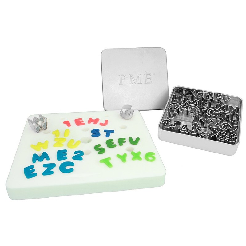 PME Stainless Steel Alphabet & Number Cutters, Set of 36