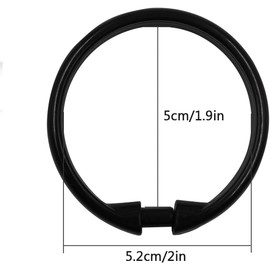 Qulable Shower Curtain Rings-24 Pack- Plastic Shower Curtain Hooks O-Shaped Rings Hook Glide Easily on Bathroom Shower Rod(Black)