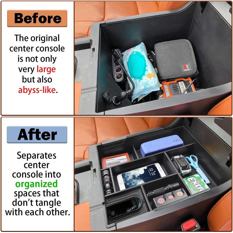RUNROAD Center Console Organizer Full Cover Tray Compatible with Toyota
