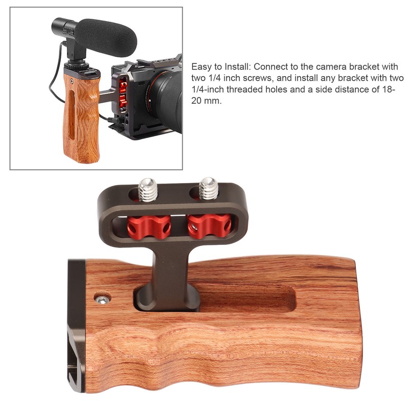 Universal Side Wooden Handle Grip Natural Adjustable Brazilian Wood Side