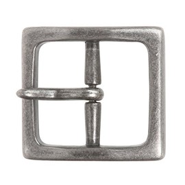 1 5/8" (40 mm) Nickel Free Center Bar Single Prong Square Belt Buckle, Antique Silver