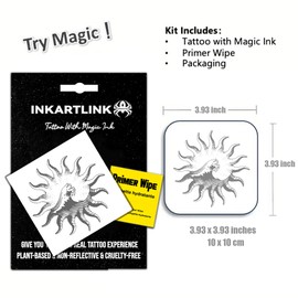 INKARTLINK Semi Permanent Tattoo, Temporary Tattoo, party tattoo, beautiful and realistic design, fun tattoo experience, cruelty-free, non-reflective, waterproof (Mountains and Rivers)